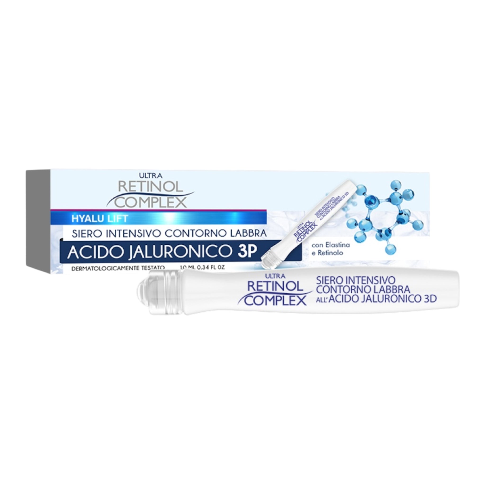 RETINOL COMPLEX - SIERO INTENSIVO CONTORNO LABBRA
ACIDO JALURONICO 3D. 10ml