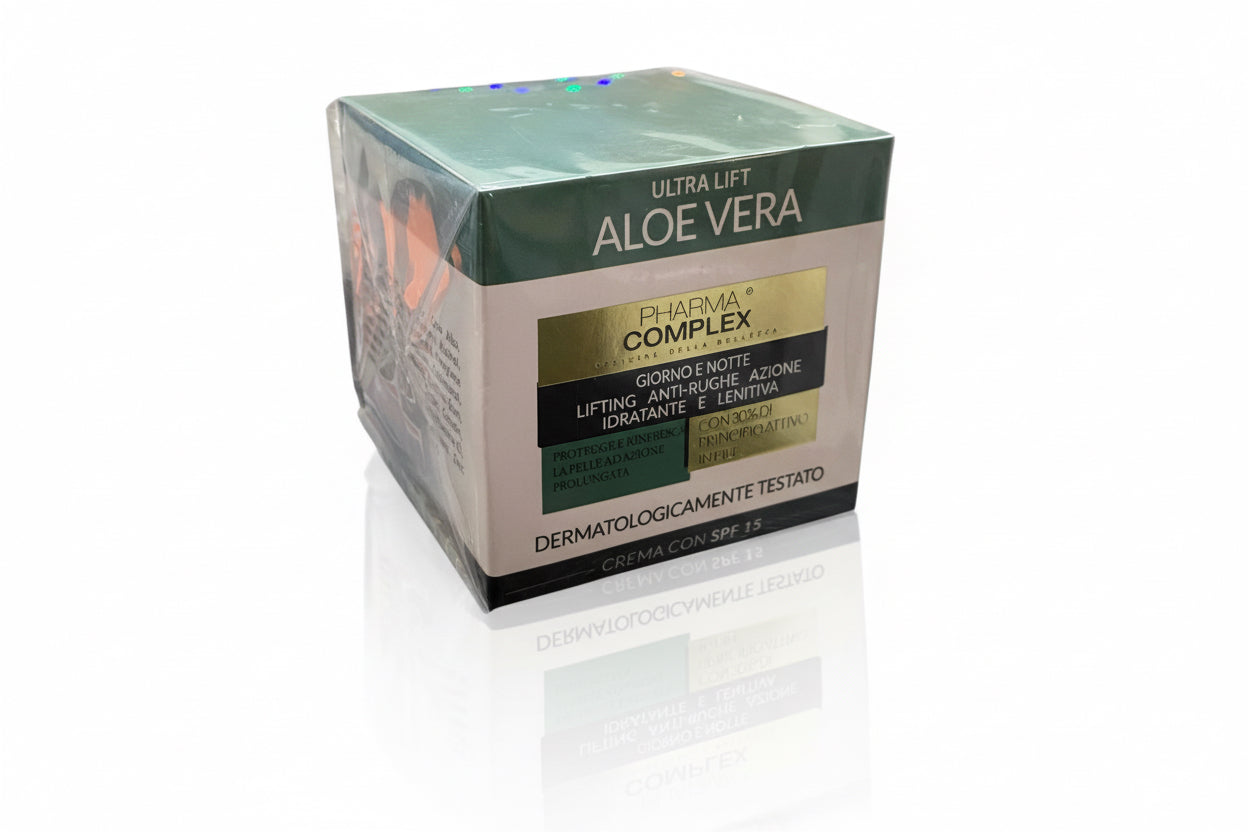 PHARMA COMPLEX - ALOE VERA
GIORNO E NOTTE LIFTING ANTI RUGHE AZIONE IDRATANTE E LENITIVA. 50ml