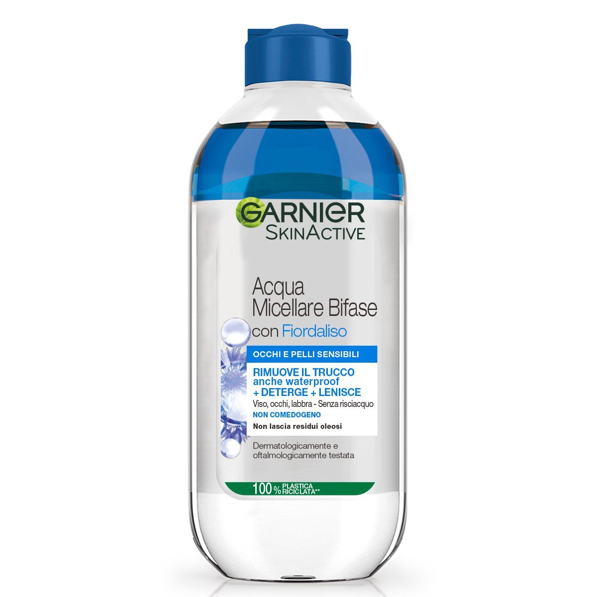 GARNIER - ACQUA MICELLARE BIFASE RIMUOVE IL TRUCCO
ANCHE WATERPROOF. 400ml