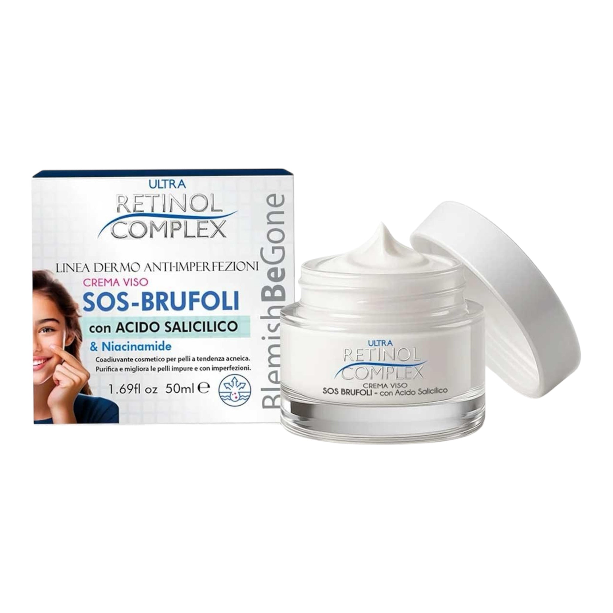 RETINOL COMPLEX - CREMA VISO SOS-BRUFOLI CON ACIDO SALICILICO. 50ml