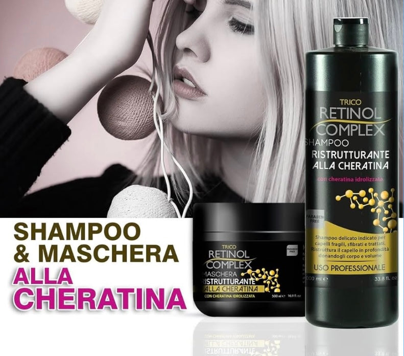 Retinol Complex Shampoo Professionale 800ml – Senza Parabeni, Made in Italy