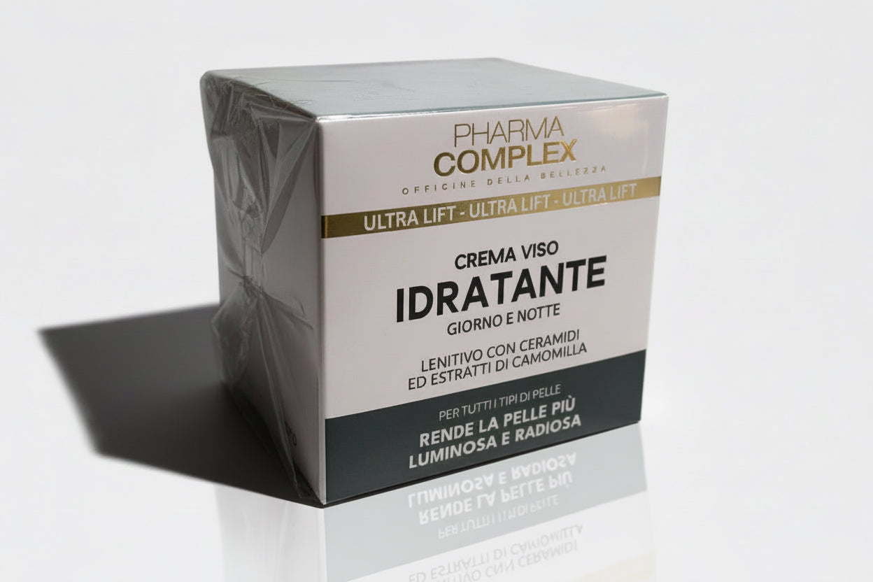 PHARMA COMPLEX - CREMA VISO
IDRATANTE GIORNO E NOTTE LENITIVO CON CERAMIDI ED ESTRATTI DI CAMOMILLA. 50ml