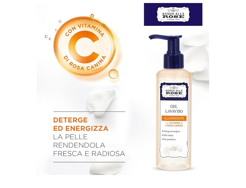 ACQUA ALLE ROSE,GEL LAVAVISO ILLUMINANTE CON VITAMINA C 200ml