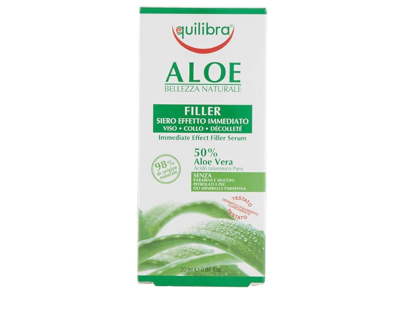 EQUILIBRA VISO, ALOE FILLER SIERO EFFETTO IMMEDIATO A BASE DI ALOE VERA PER PELLI SENSIBILI 20ml