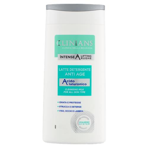 CLINIANS - LATTE DETERGENTE
ANTI AGE E ACIDO IALURONICO. 200ml