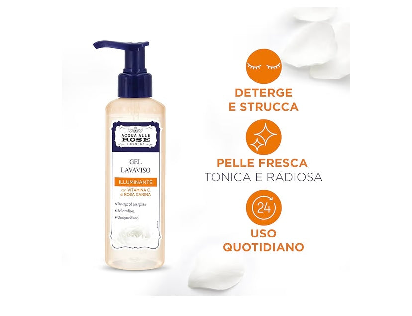 ACQUA ALLE ROSE,GEL LAVAVISO ILLUMINANTE CON VITAMINA C 200ml