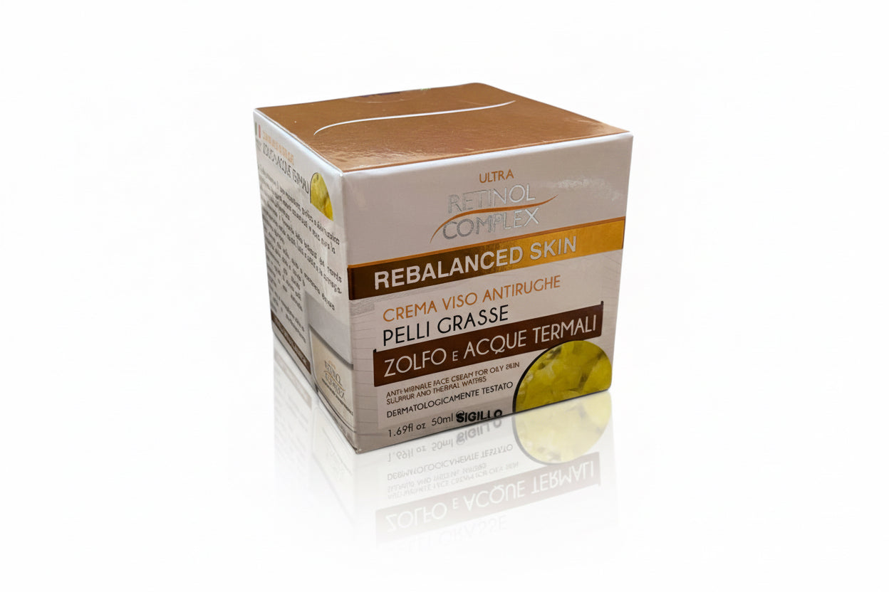RETINOL COMPLEX - CREMA VISO ANTIRUCHE PELLI GRASSE ZOLFO E ACQUE TERMALI. 50ml