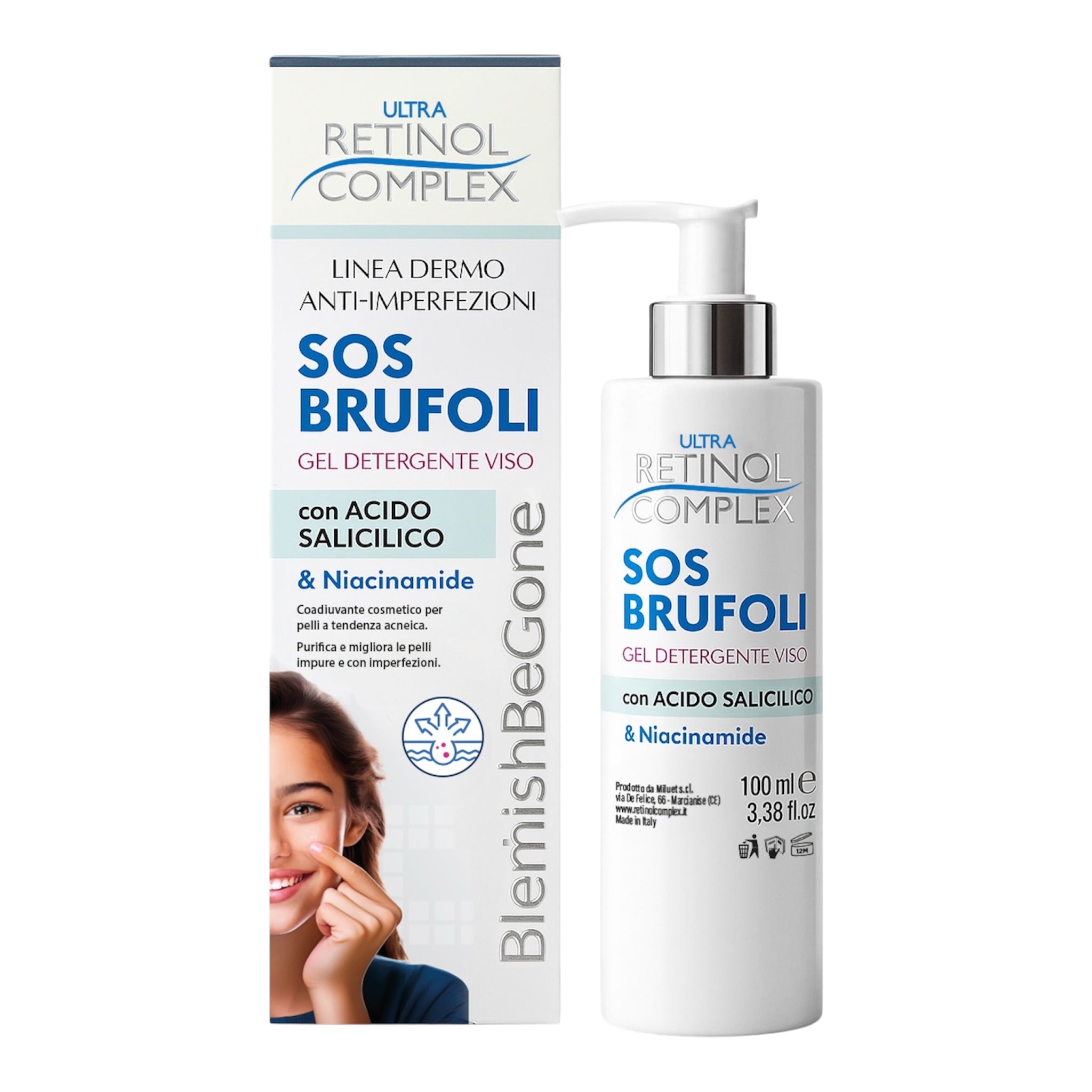 RETINOL COMPLEX - GEL DETERGENTE VISO SOS BRUFOLI. 100ml