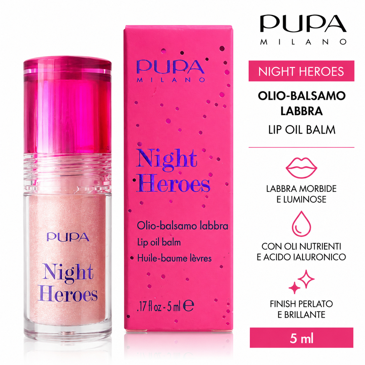 PUPA - NIGHT HEROES OLIO-BALSAMO LABBRA.5ml
