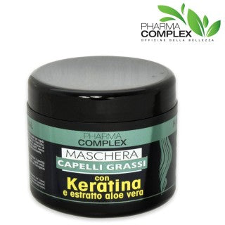 PHARMA COMPLEX MASCHERA CAPELLI GRASSI CON KERATINA E ESTRATTO ALOE VERA 500ml
